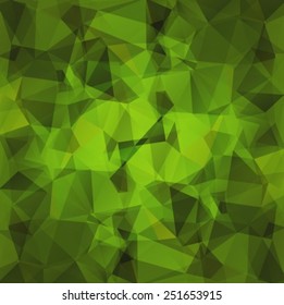 Abstract polygonal background with light and dark green triangles. EPS-10