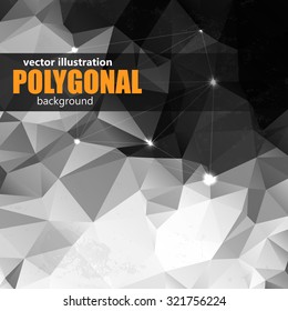 Abstract polygonal background. Low poly design with connecting dots and lines. Connection structure. Polygonal vector background. Futuristic design.Suitable for ads, menu and web banner designs