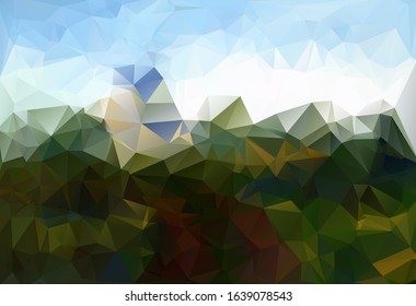 Abstract polygonal background in multicolored shades. There is a variant in the vector.