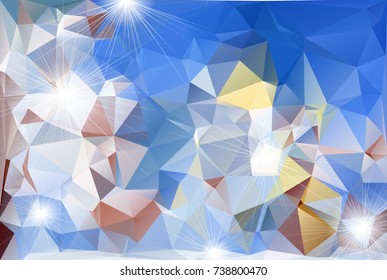 Abstract polygonal background in multicolored shades. There is a variant in the vector.