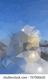 Abstract polygonal background in multicolored shades. There is a variant in the vector.