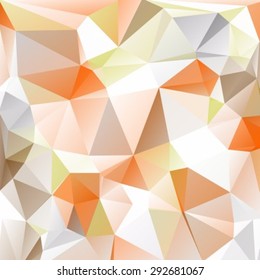 Abstract polygonal background with orange and brown triangles.
