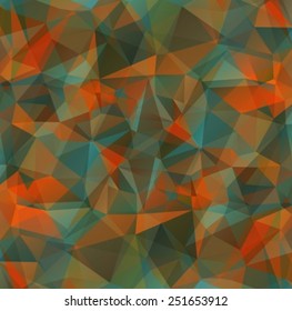 Abstract polygonal background with orange-and-blue triangles. EPS-10
