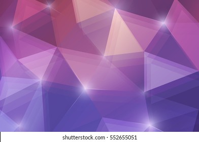 Abstract polygonal background in pink purple colors