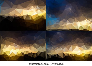 Abstract Polygonal Background Set. Vector Illustration