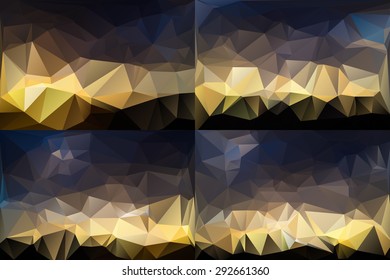 Abstract Polygonal Background Set. Vector Illustration