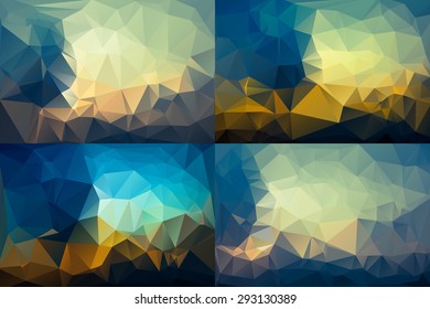 Abstract Polygonal Background Set. Vector Illustration