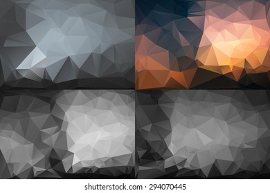 Abstract Polygonal Background Set. Vector Illustration