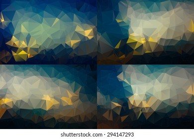 Abstract Polygonal Background Set. Vector Illustration