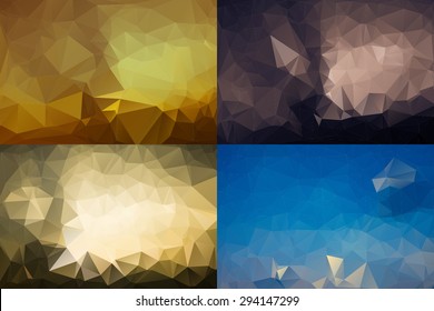 Abstract Polygonal Background Set. Vector Illustration