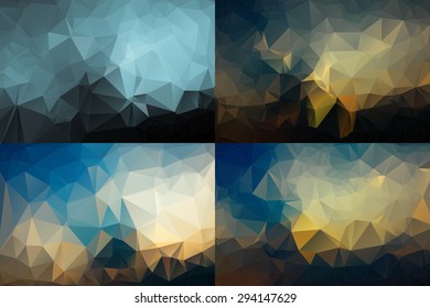 Abstract Polygonal Background Set. Vector Illustration