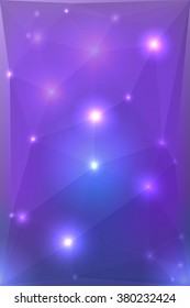 Abstract polygonal background with sparkles for your design