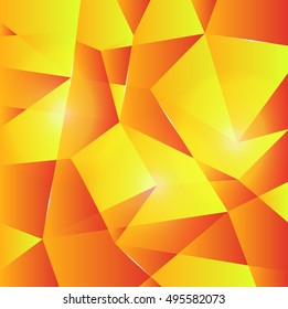 Abstract polygonal background. Triangles background - yellow, orange (vector)