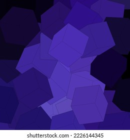 Abstract polygonal background. Vector geometric template for the presentation of promotional materials. Website background layout design. Dark purple cubes. 