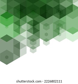 Abstract polygonal background. Vector geometric template for the presentation of promotional materials. Website background layout design. Green hexagon. 