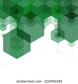 Resumen de fondo poligonal. Plantilla geométrica vectorial para la presentación de materiales promocionales. Diseño de fondo del sitio web. hexágono verde.