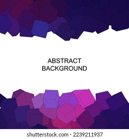 Resumen de fondo poligonal. Plantilla geométrica vectorial para la presentación de materiales promocionales. Diseño de fondo del sitio web. Cubos morados.