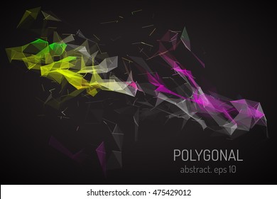 Abstract Polygonal Background, Vector illustration. Colorful polygonal