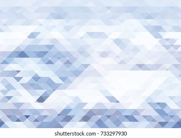 Abstract polygonal background. Vector illustration for your design. White texture.  Geometric pattern with light triangles. Modern ornament. Blue White Grid Mosaic Backdrop, Creative Design Templates