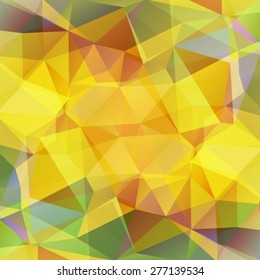 Abstract polygonal background with yellow and gray triangles.