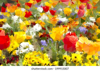 Abstract polygonal background-Floral mosaic