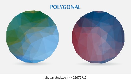 Abstract polygonal background.Geometric circles.Triangle vector background.