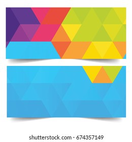 Abstract Polygonal banner colorful Geometric Triangle blue Background vector illustration.