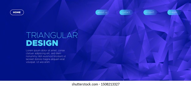 Abstract Polygonal Banner. Dark Creative Geometry. Vector Minimal Concept. Business Landing Page. Neon Polygon Wallpaper. Vibrant Geometry Texture. Minimal Design. 3d Abstract Polygon Background.