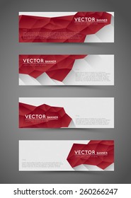abstract polygonal banners with flat shadows effect