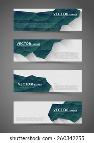abstract polygonal banners with flat shadows effect
