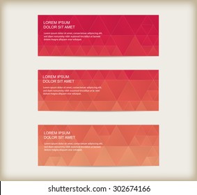 Abstract polygonal banners.Geometric banner set.Vector template.
