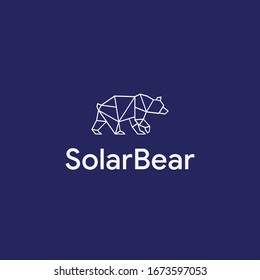 Abstract polygonal Bear Logo Design Template , modern Bear Logo minimal style illustration.