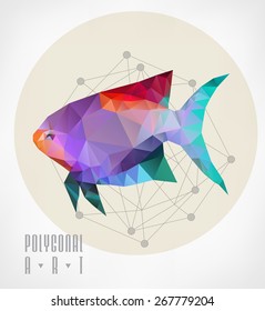 Abstract polygonal beetle. Geometric hipster illustration. low poly illustration