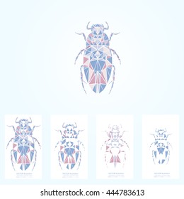 Abstract polygonal beetle. Geometric hipster illustration. Polygonal poster.