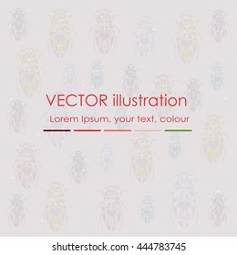 Abstract polygonal beetle. Geometric hipster illustration. Polygonal poster.