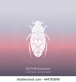 Abstract polygonal beetle. Geometric hipster illustration. Polygonal poster.