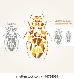 Abstract polygonal beetle. Geometric hipster illustration. Polygonal poster.
