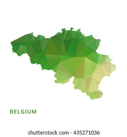 abstract polygonal belgium map. poly low isolated vector. polygon map