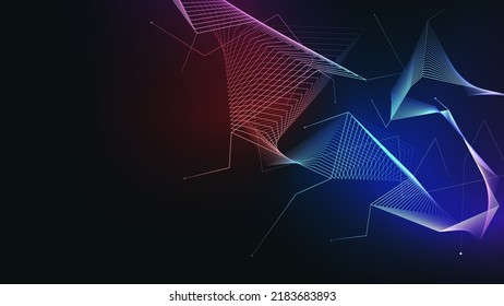 Resumen de fondo vectorial de la tecnología de conexión de grandes datos poligonales