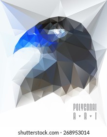 Abstract polygonal bird. Geometric illustration. low poly poster