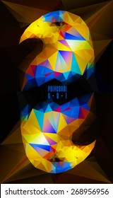 Abstract polygonal bird. Geometric illustration. . low poly poster
