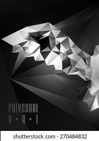 Abstract polygonal bird. Geometric illustration. low poly poster