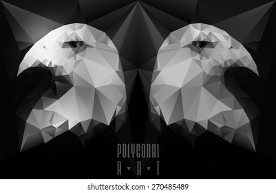 Abstract polygonal bird. Geometric illustration. low poly poster