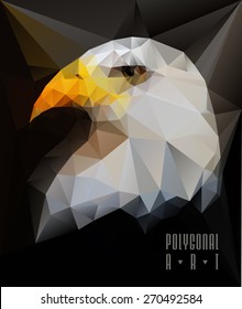 Abstract polygonal bird. Geometric illustration. . low poly poster