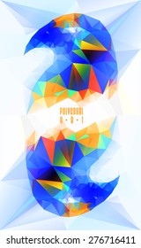 Abstract polygonal bird. Geometric illustration. . low poly poster