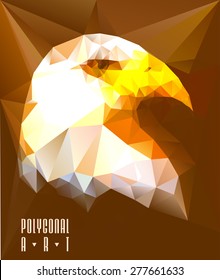 Abstract polygonal bird. Geometric illustration. low poly poster