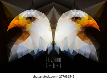 Abstract polygonal bird. Geometric illustration. low poly poster