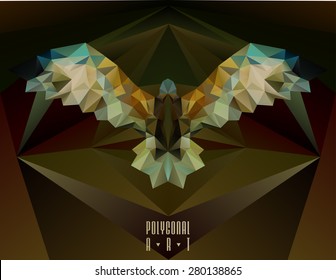Abstract polygonal bird. Geometric illustration. low poly poster