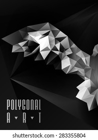 Abstract polygonal bird. Geometric illustration. low poly poster