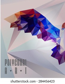Abstract polygonal bird. Geometric illustration. low poly poster